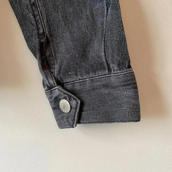 Isaac Mizrahi for Target Women's Medium Double Breasted Black Denim Jean Jacket - Picture 7 of 16